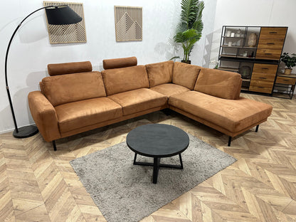 Cognac Bruine Suède Stoffen Hoekzetel ~ Inruilvoordeel