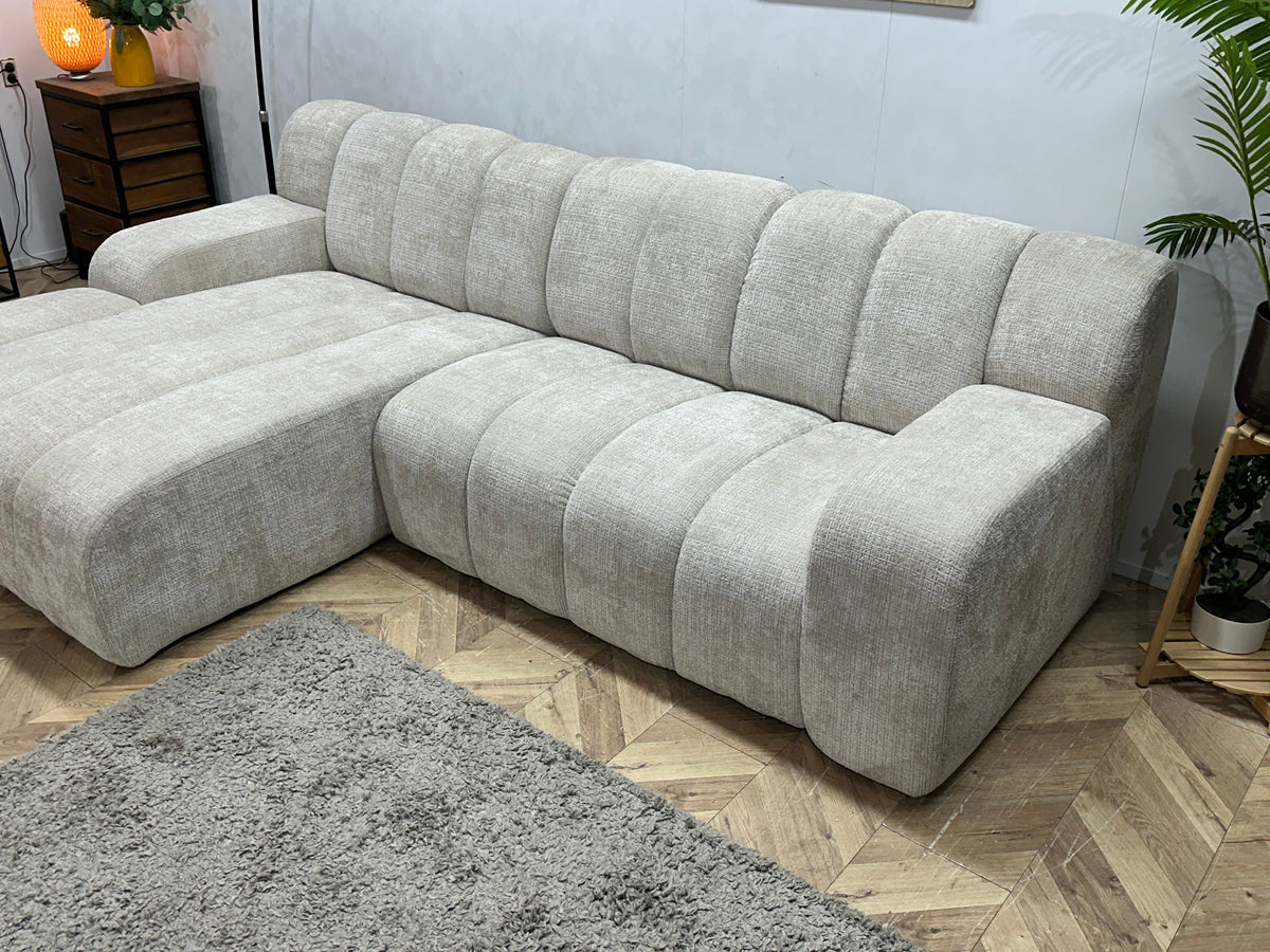 !Showroommodel! Witte/Crème Cremona Stoffen Hoekzetel