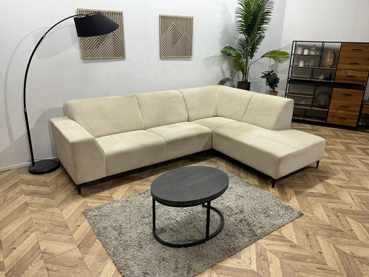 !Showroommodel! Crème Suède Stoffen Hoekzetel