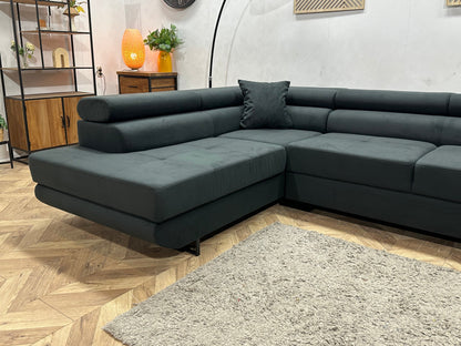 !Showroommodel! Zwarte Velvet Hoekzetel