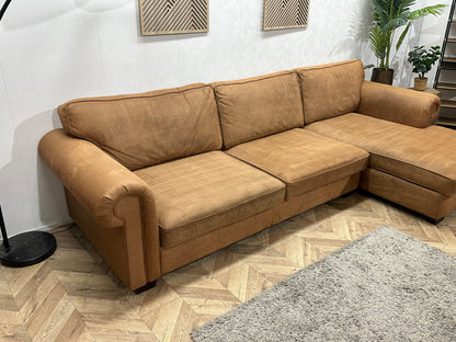 Urban Sofa Cognac Bruine Suède Stoffen ~ Losse Kussens Met Afneembare Hoezen