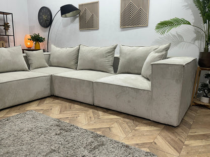 !Showroommodel! Witte Ribstof Hoekzetel ~ Meerdere Opstellingen