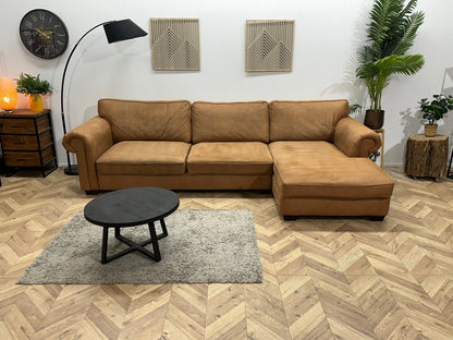 Urban Sofa Cognac Bruine Suède Stoffen ~ Losse Kussens Met Afneembare Hoezen