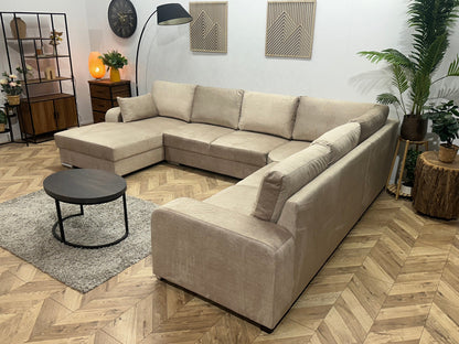 !Showroommodel! Beige Velvet U Zetel
