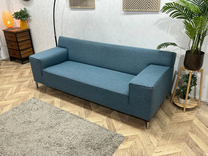 Blauwe 2.5-Zits Zetel Inc Hocker ~ Vaste Kussens