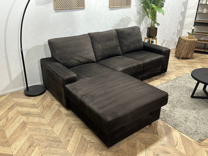 Antraciet Velvet Hoekzetel ~ Losse Rugkussens Met Afneembare Hoezen
