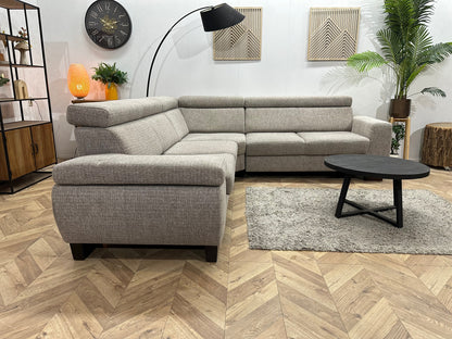 Beige Stoffen Hoekzetel ~ Verstelbare Arm/Hoofdsteunen
