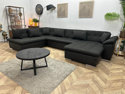 !Showroommodel! Zwarte Stoffen/Lederen U Zetel
