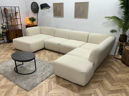 !Showroommodel! Witte Bouclé U Zetel