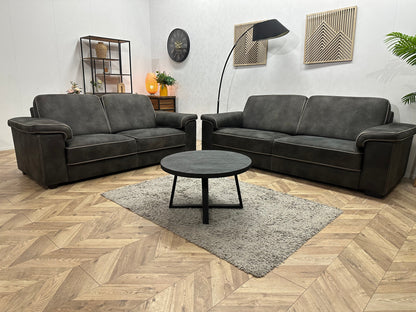 Antraciet Suède Stoffen Zetels Set ~ Vaste Kussens