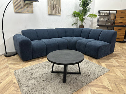 !Showroommodel Blauwe Chenille Stoffen Hoekzetel