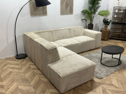 !Showroommodel! Crème Ribstof Hoekzetel