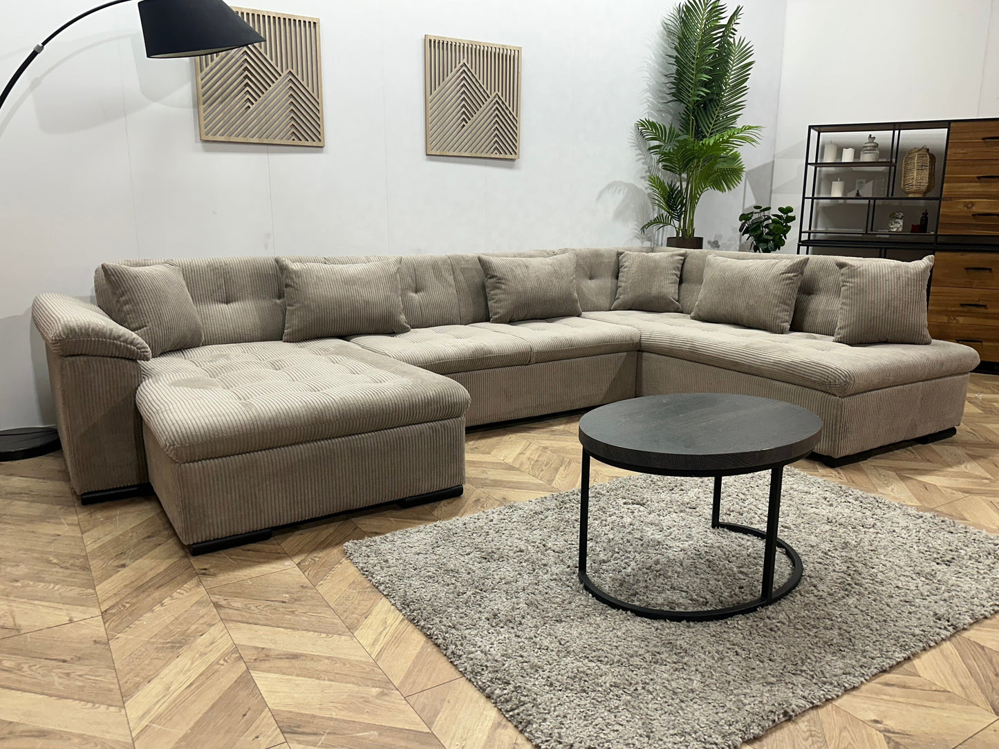 !Showroommodel! Licht Bruine Ribstof U Zetel