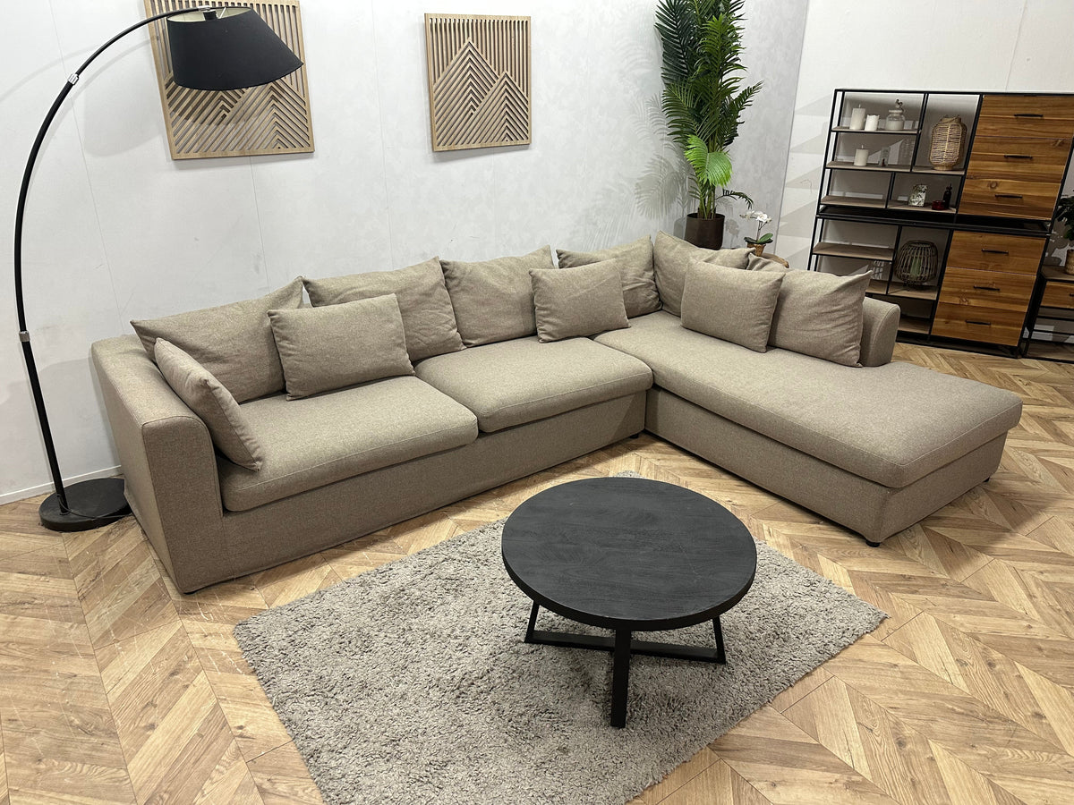 Taupe Hoekzetel ~ Losse Kussens Met Afneembare Hoezen