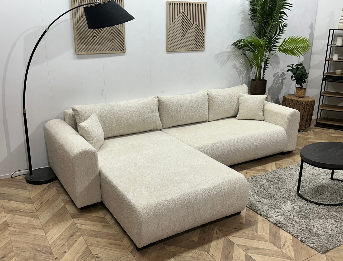 !Showroommodel! Witte Bouclé Hoekzetel