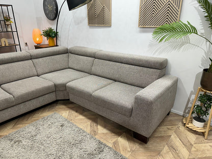 Beige Stoffen Hoekzetel ~ Verstelbare Arm/Hoofdsteunen