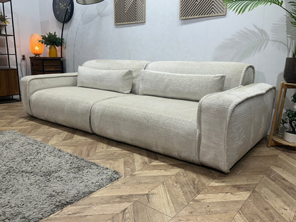 Agpol Witte Cremona Stoffen 3-Zits Zetel Inc Hocker ~ Nieuwstaat