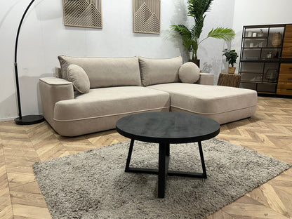 !Showroommodel! Licht Grijze Velvet Hoekzetel