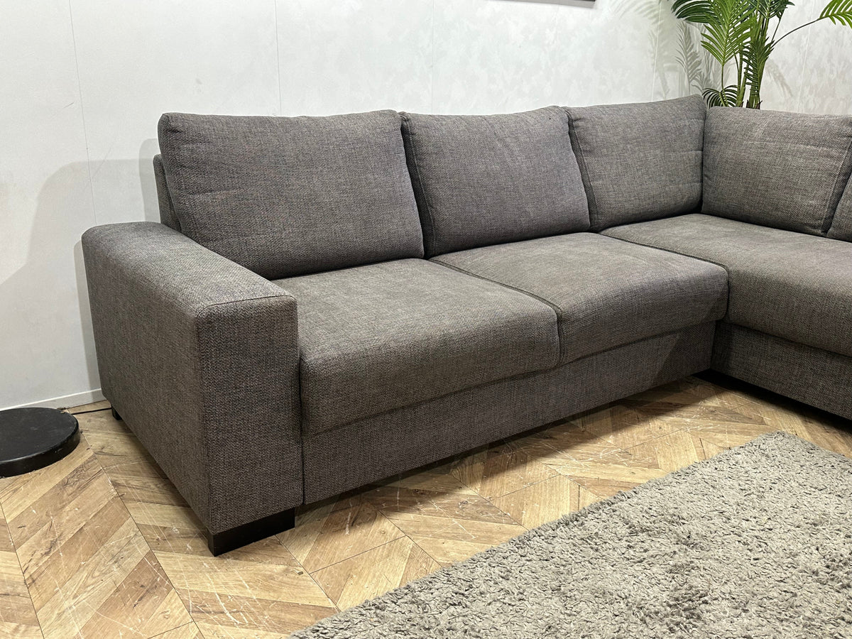 Grijze Hoekzetel Inc Hocker ~ Losse Rugkussens Met Afneembare Hoezen