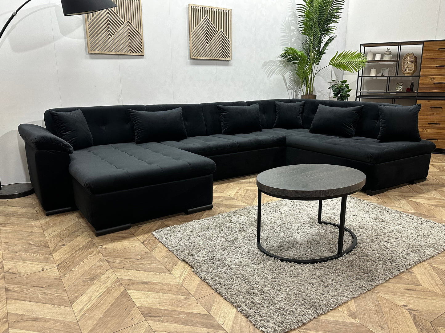!Showroommodel! Zwarte Velvet U Zetel