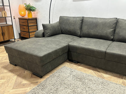 !Showroommodel! Antraciet Suède Stoffen Hoekzetel