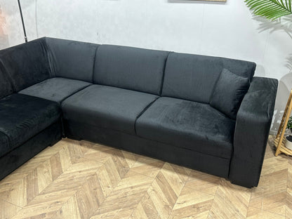 !Showroommodel! Zwarte Velvet Hoekzetel