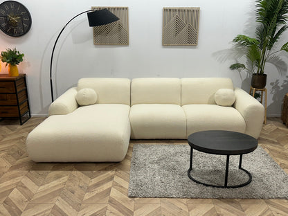 !Showroommodel! Witte Bouclé Stoffen Hoekzetel