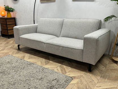 Licht Grijze Suède Stoffen 2.5-Zits Zetel Inc Hocker