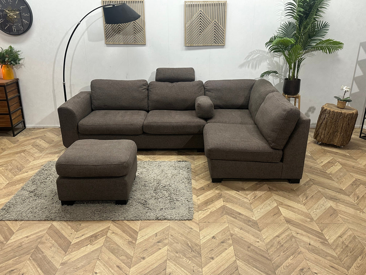 Taupe Hoekzetel ~ Losse Kussens Met Afneembare Hoezen