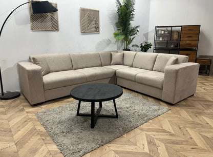 !Showroommodel! Beige Velvet Hoekzetel
