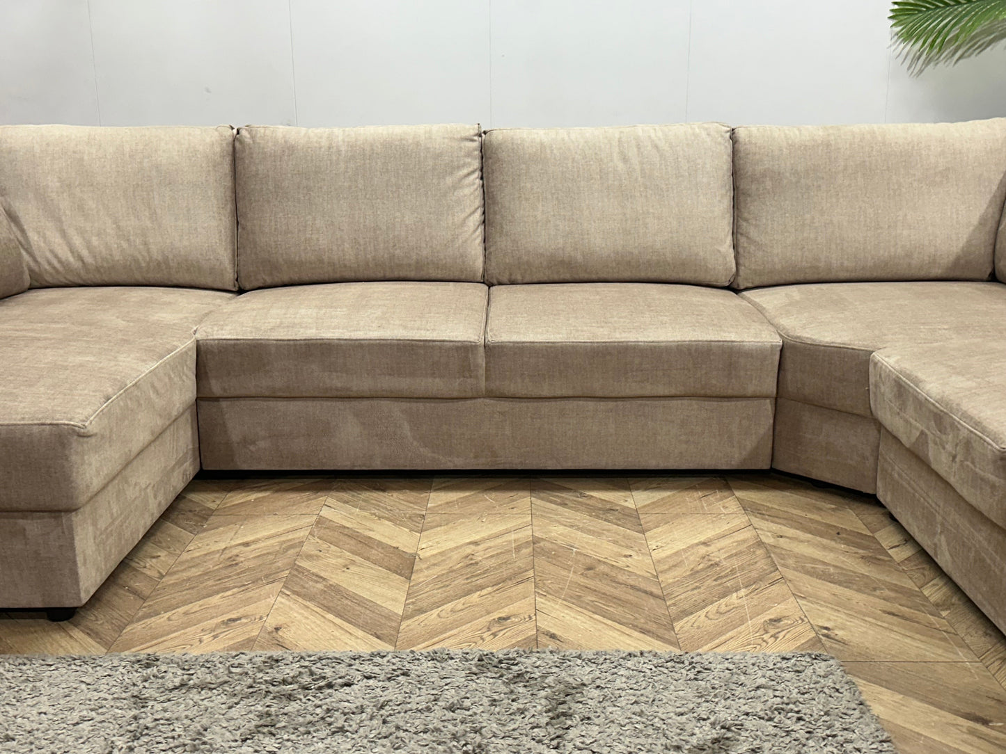 !Showroommodel! Beige Velvet U Zetel