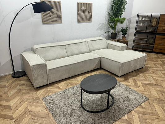 !Showroommodel! Witte Ribstof Hoekzetel
