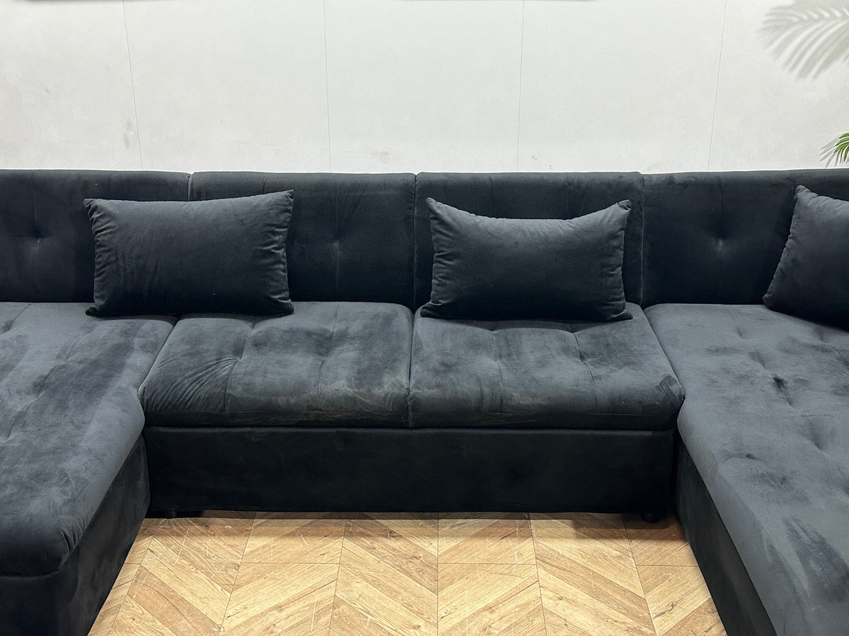 !Showroommodel! Zwarte Velvet U Zetel