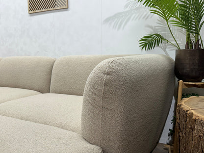 !Showroommodel! Beige Bouclé Stoffen U Zetel