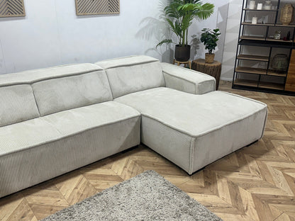 !Showroommodel! Witte Ribstof Hoekzetel
