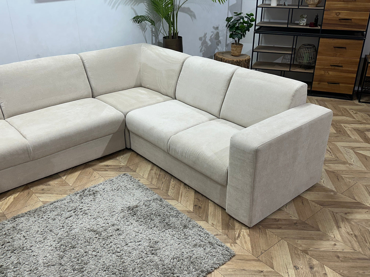 !Showroommodel! Crème Suède Stoffen Hoekzetel