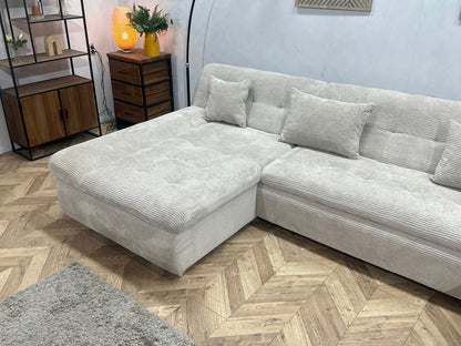 !Showroommodel! Witte/Crème Ribstof U Zetel