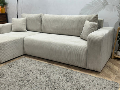 !Showroommodel! Witte Ribstof Hoekzetel ~ Meerdere Opstellingen