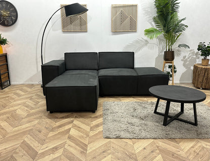 !Showroommodel! Antraciet Suède Stoffen Design Zetel