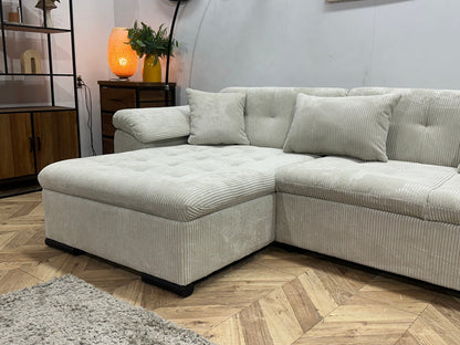 !Showroommodel! Witte Ribstof U Zetel