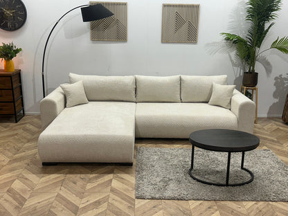!Showroommodel! Witte Bouclé Hoekzetel
