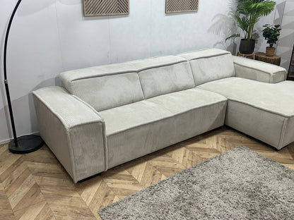 !Showroommodel! Witte Ribstof Hoekzetel