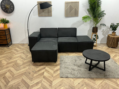 !Showroommodel! Antraciet Suède Stoffen Design Zetel