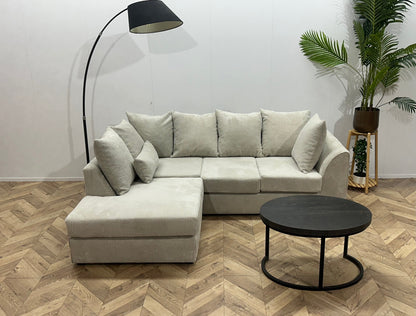 !Showroommodel! Witte/Crème Ribstof Hoekzetel