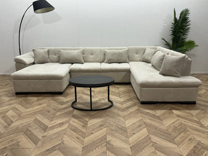 !Showroommodel! Witte/Crème Ribstof U Zetel