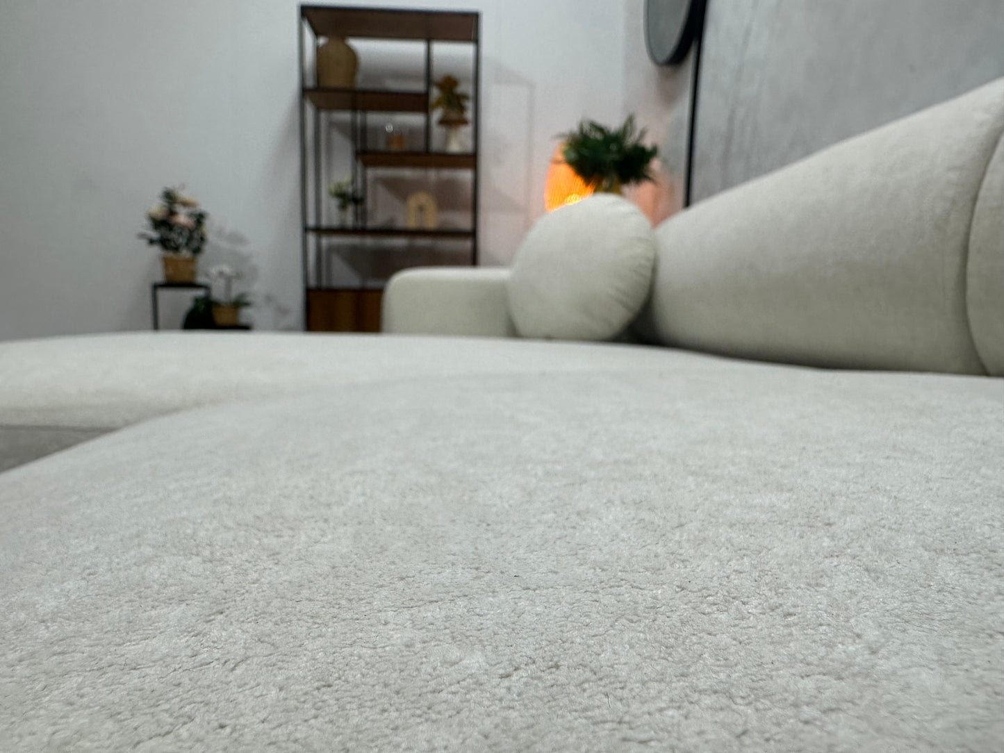 !Showroommodel! Witte Velvet Hoekzetel ~ Slaapfunctie
