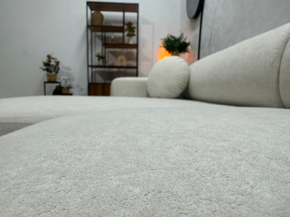 !Showroommodel! Witte Velvet Hoekzetel ~ Slaapfunctie