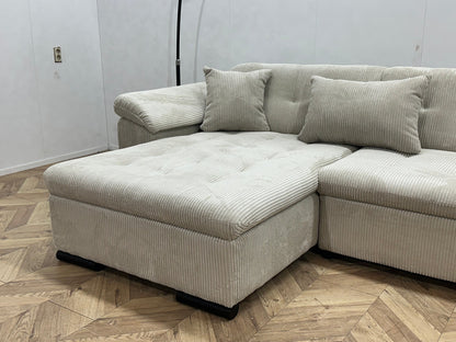 !Showroommodel! Witte/Crème Ribstof U Zetel