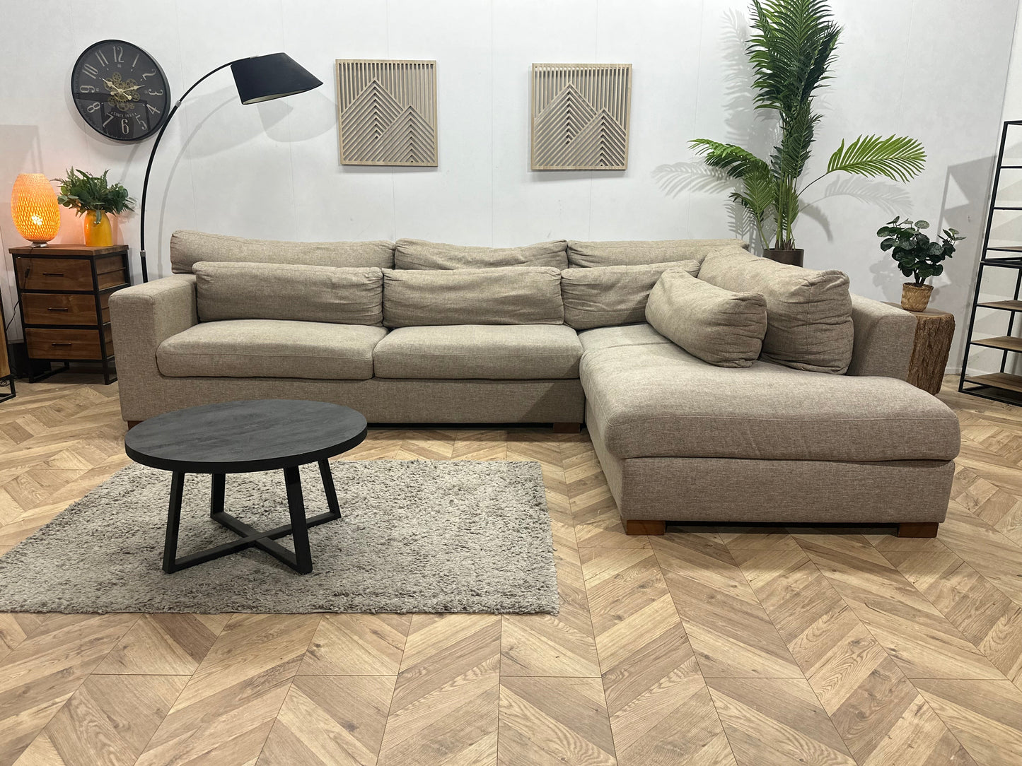 Beige Hoekzetel ~ Losse Kussens Met Afneembare Hoezen