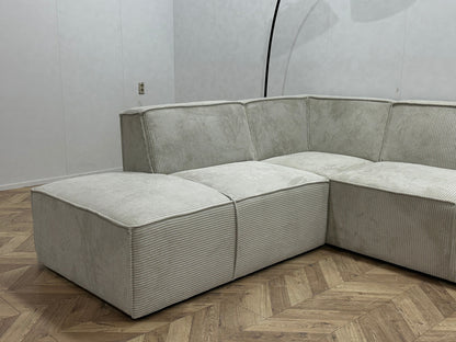 !Showroommodel! Witte Ribstof Hoekzetel
